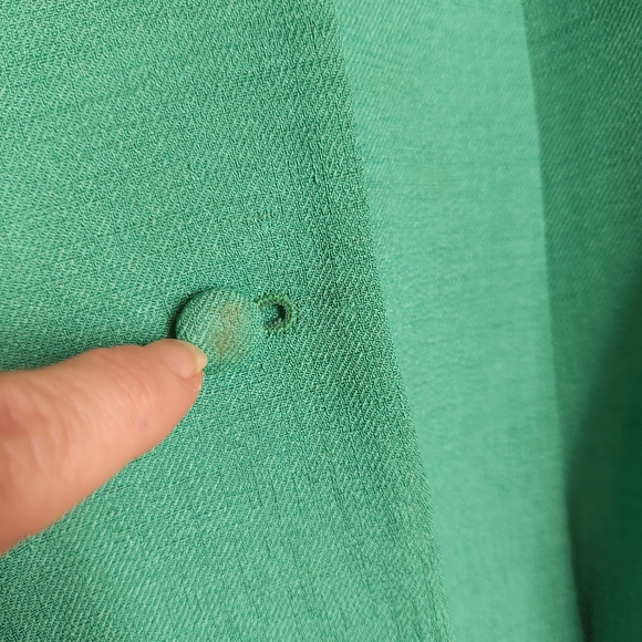 Kasper 2Piece Vintage Skirt Suit Blazer Jacket Green Bead Floral Embroider Sz 14 - Picture 5 of 13